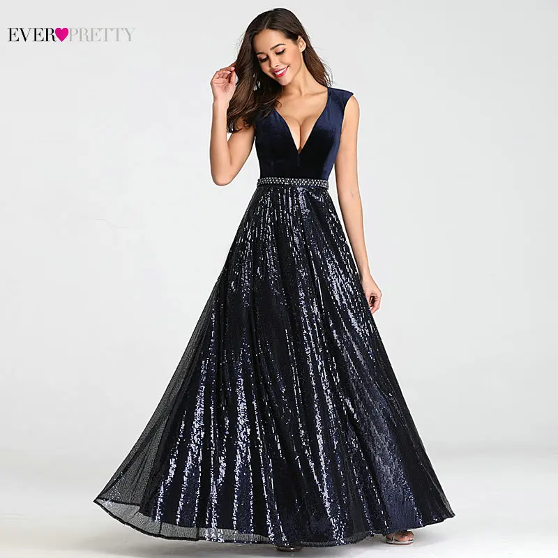 Evening Dresses Long Ever Pretty EP07840 Sexy Deep V-neck Beading Sequined Sparkle New Formal Party Gowns 2019 Abendkleider Evening Dresses Long Ever Pretty EP07840 Sexy Deep V-neck Beading Sequined Sparkle New Formal Party Gowns 2019 Abendkleider