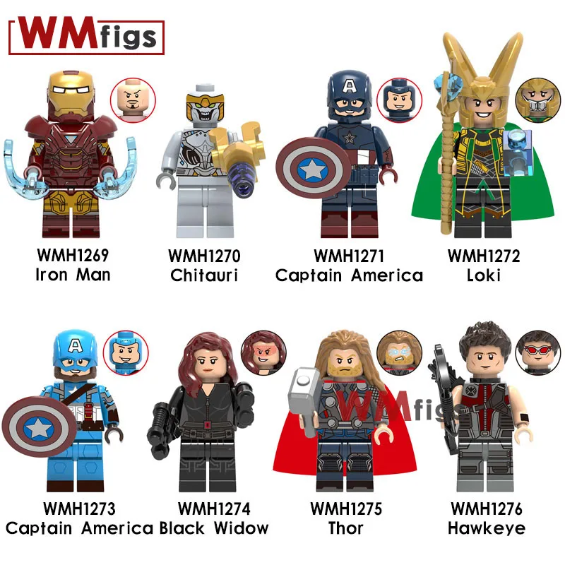 

Endgame Chitauri Loki Thor Captain America Black Widow Hawkeye Iron Man Building Blcoks Super Heroes Toys Gifts