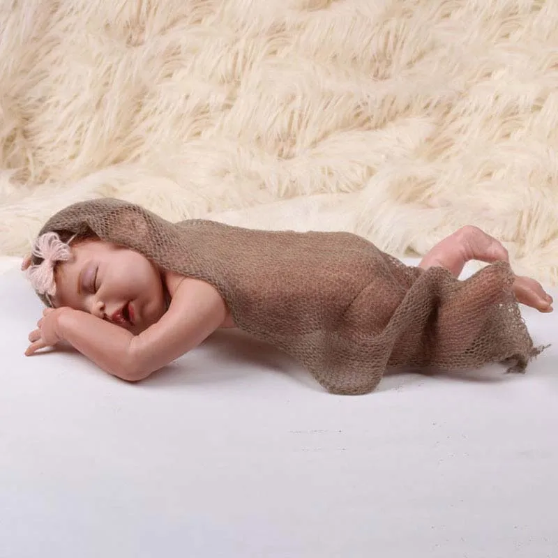 

40*60CM Hot Sale Baby Photography Props Blanket Wraps Stretch Knit Wrap Newborn Photo Solid Color Wraps Cloth Accessories