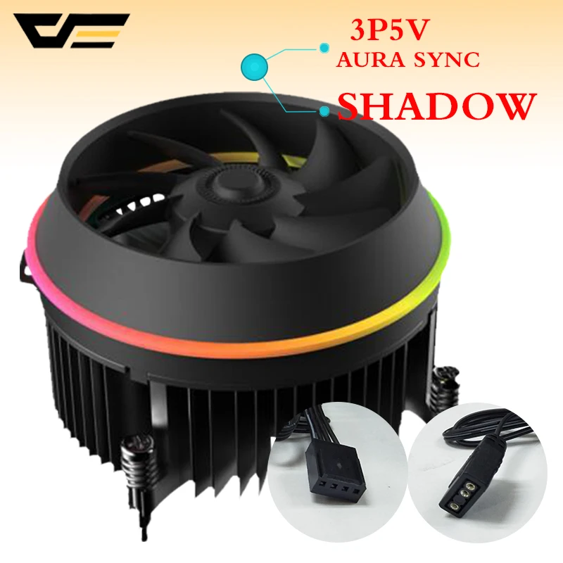 Darkflash العيون وحدة المعالجة المركزية برودة هالة مزامنة 3 p-5 V TDP 280 W PWM 4pin مزدوجة حلقة LED RGB مروحة المبرد برودة ل إنتل LGA 115x