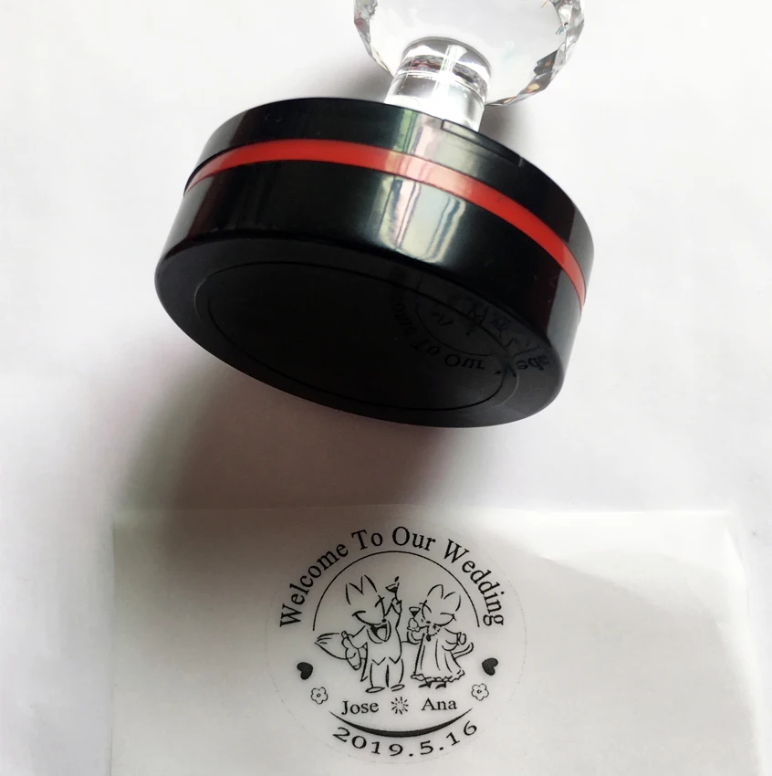

5CM Round Self Inking Photosensitive Personalized Stamp Wedding Invitation Stamp With Text And Special Name Date Replacement