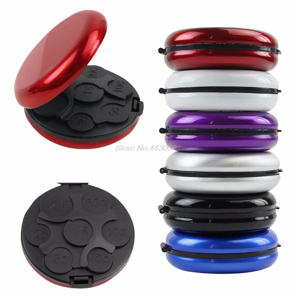 

1pc Aluminium Euro Coin Dispenser Holder Purse Wallet Hold Coins Tool Accessory