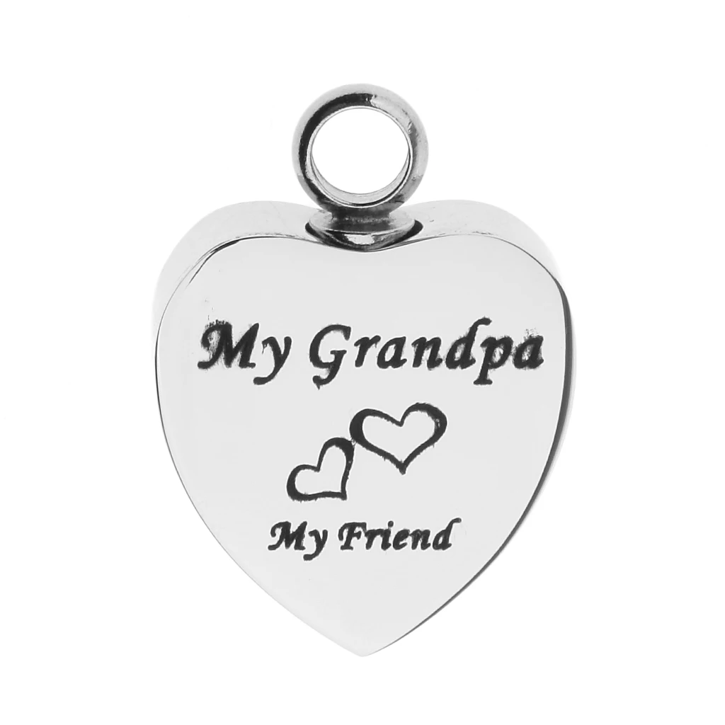Stainless Steel Cremation My Friend Heart Urn Pendant Keepsake Memorial Charms Jewelry Fit Pendant