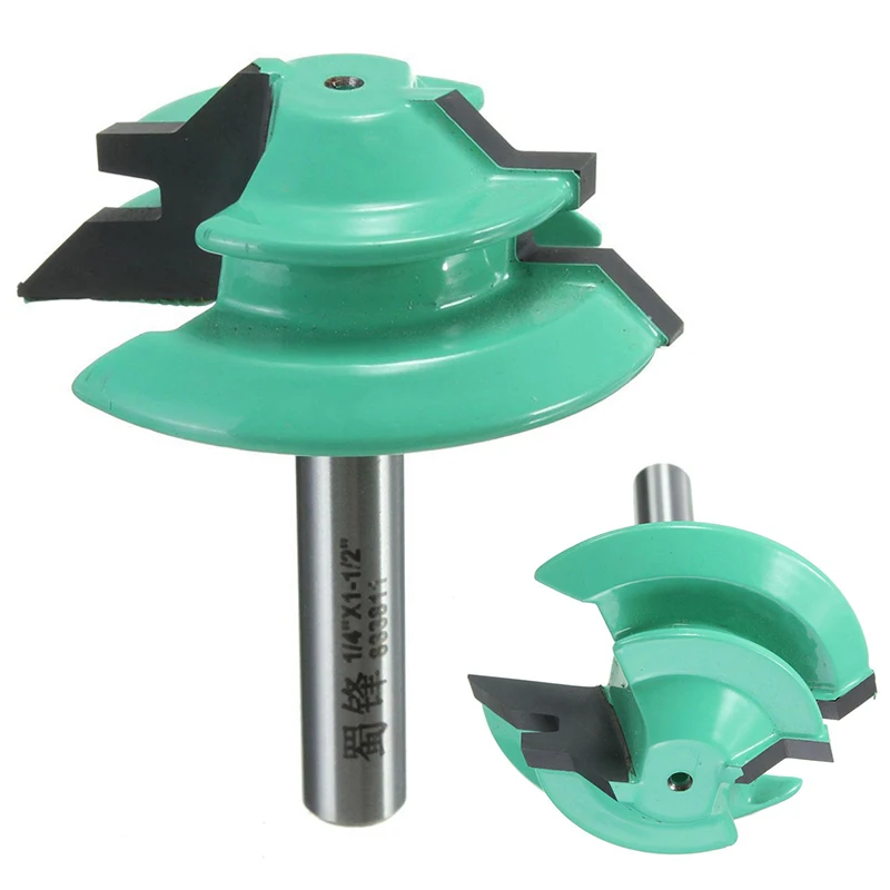 1PC 45 Degree Lock Miter Router Bit 1 1/2" Diameter 1/4" Shank Wood Cutter For Woodworking Tools
