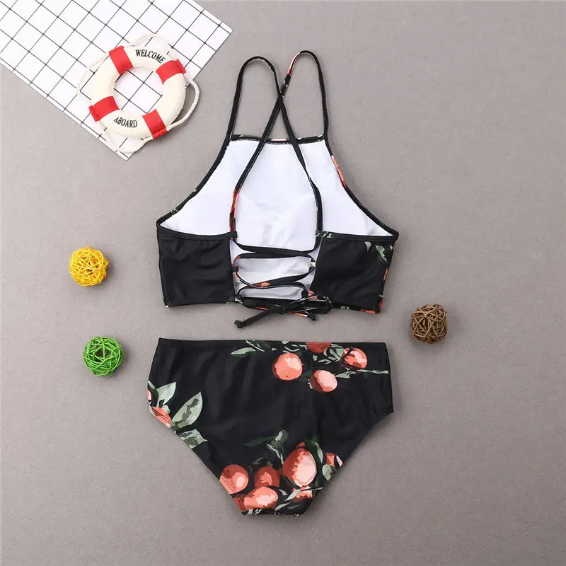 2019 одинаковые купальники для всей семьи детский купальник с фруктами девочек