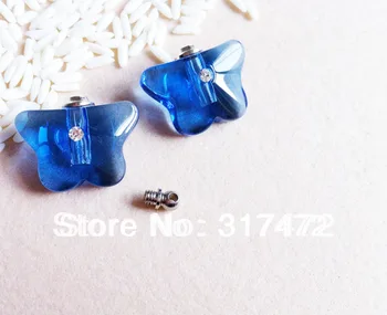 

Blue Butterfly Rice Vial Pendant/Essential Oil Pendant