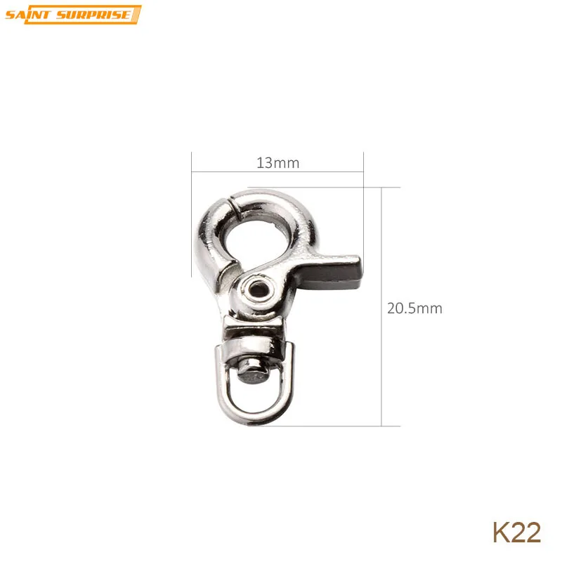 

Nickel Plated Zinc Alloy Swivel Snap Hook Keyring Keychain Key Ring for DIY Accessories K22 13mm x 20.5mm