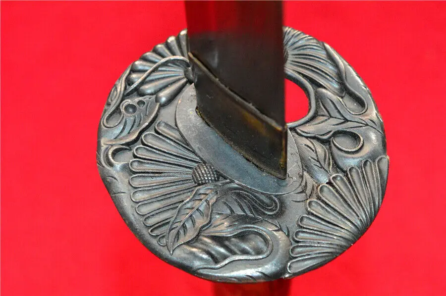 Hand-Forged Japanese Sword Samurai Katana Folded Damascus Steel Blade Copper Warrior Sheath