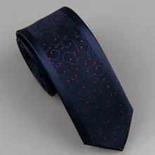 Lammulin Галстуки Для мужчин костюм Средства ухода за кожей Шеи Галстук синий с красный горошек Средства ухода за кожей Шеи Галстук жаккардовые границы Дизайн узкий галстук 6 см Gravata