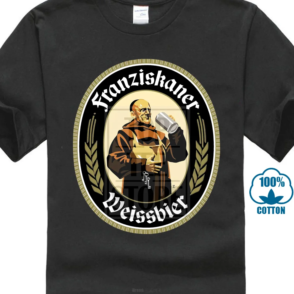 Футболка с надписью Franziskaner Beer пивоварня Эль промо черная белая футболка Размеры S