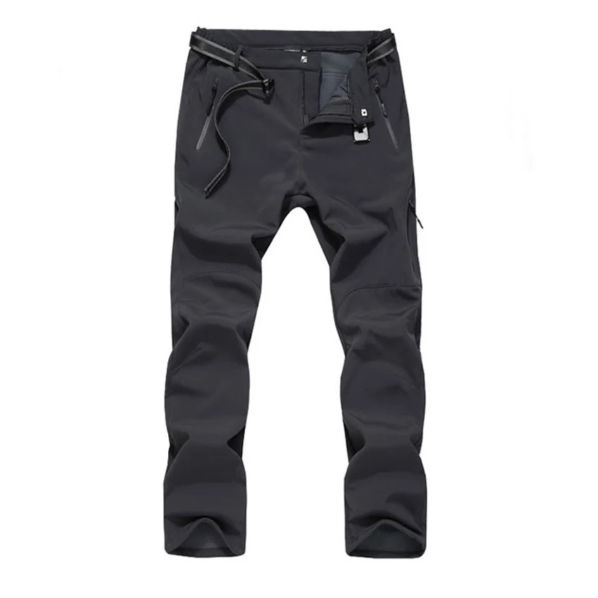 JACKSANQI hombres Otoño Invierno Fleece Softshell senderismo deportes al aire libre Pesca Trekking Camping pantalones más tamaño 5XL RA051