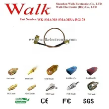 Антенна SMA интерфейс кабеля: SMA мужской прямо к SMA Мужской правый угол с RG178 кабель