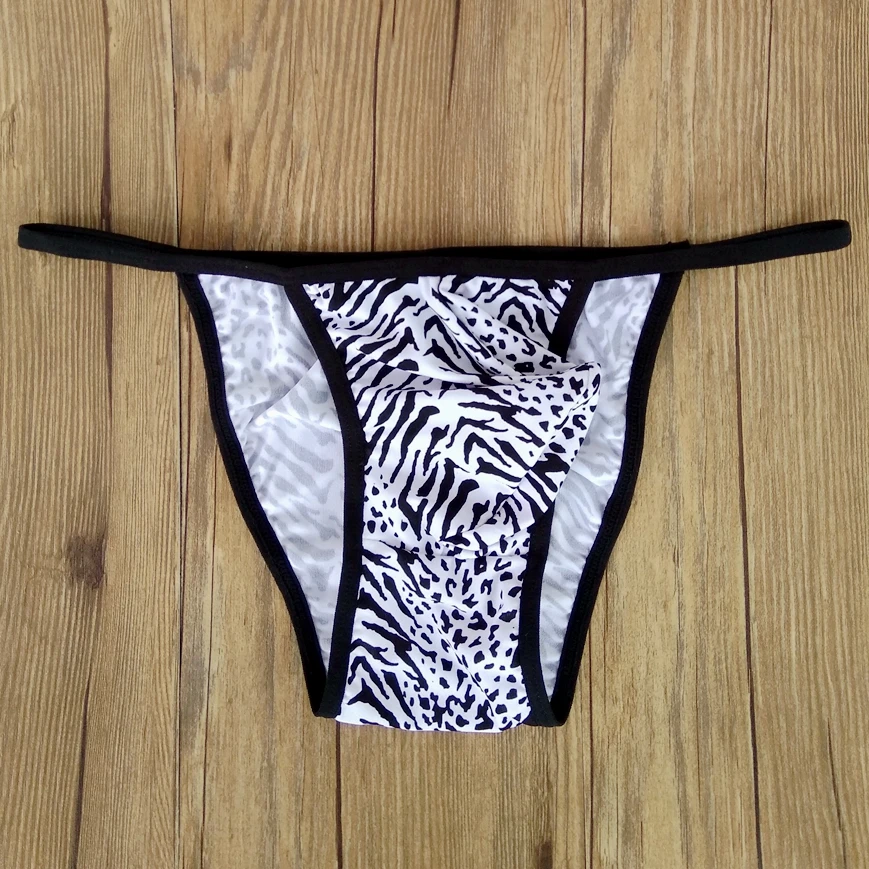 Men's underwear low waist briefs US leopard print black and white zebra