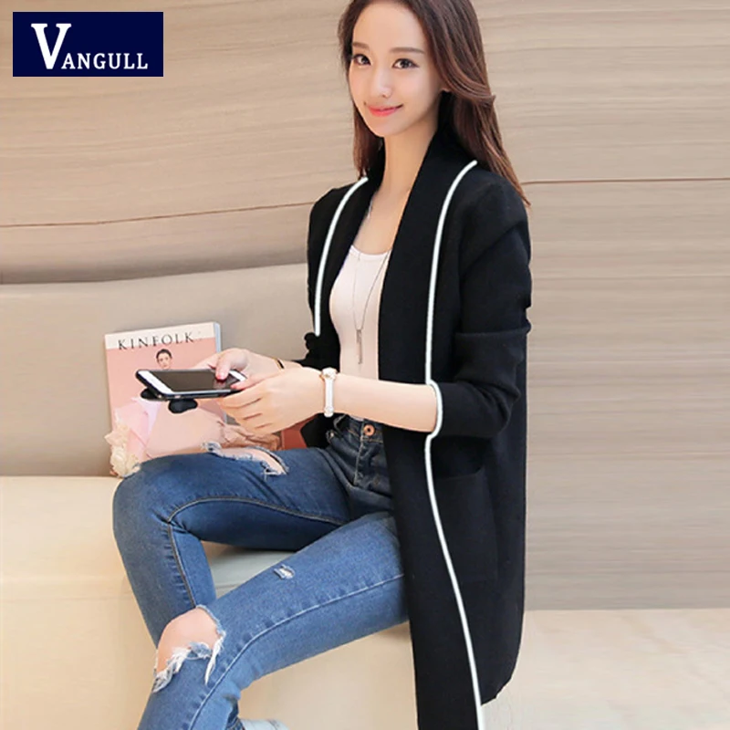 low cost 2019 Autumn Winter Fashion New Style Korean Women Loose solid Coats Long cardigan Jackets female Lo