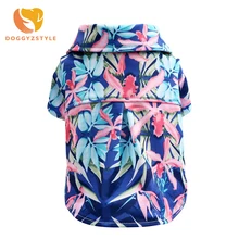 Гавайская рубашка поло с цветочным принтом для домашних животных Летняя Повседневная дышащая одежда для собак футболки с коротким рукавом для маленьких собак DOGGYZSTYLE
