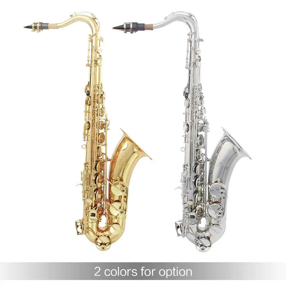 Латунный Bb тенор саксофон с резным узором жемчужно белый корпус кнопки Sax Tenor