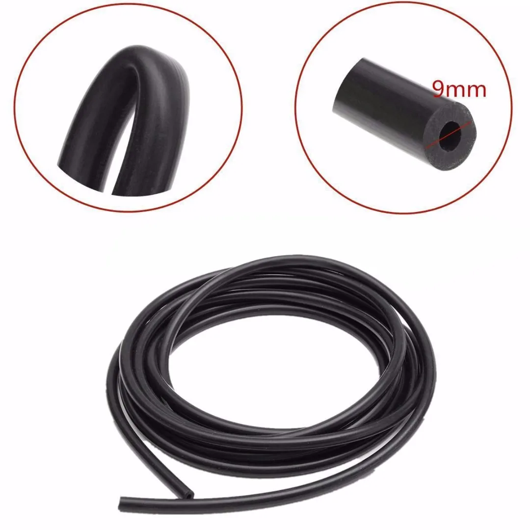 JX-LCLYL 1pc 4mm Silicone Vacuum Tube Hose High Temperature High Pressure 5M Black