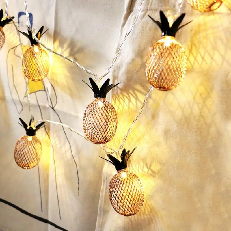 

Waterproof 10/20 LED Vintage Bronze Color Pineapple LED Night Living Room Bedroom Decor LED String Lights for Xmas Party