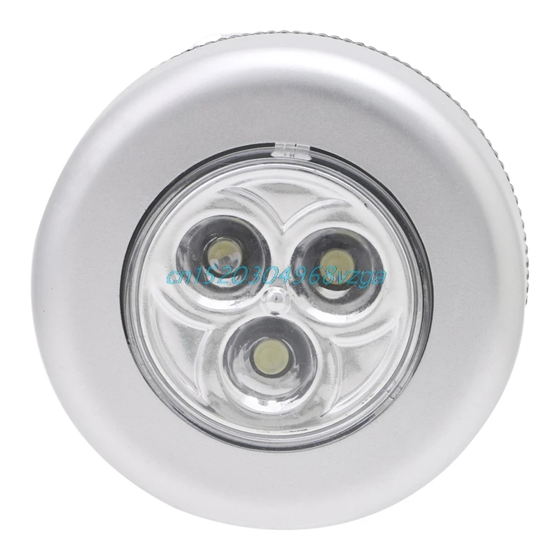 

3 LED Touch Light Push Lamp Night Light Car Home Wall Camping Battery Powered #H028#