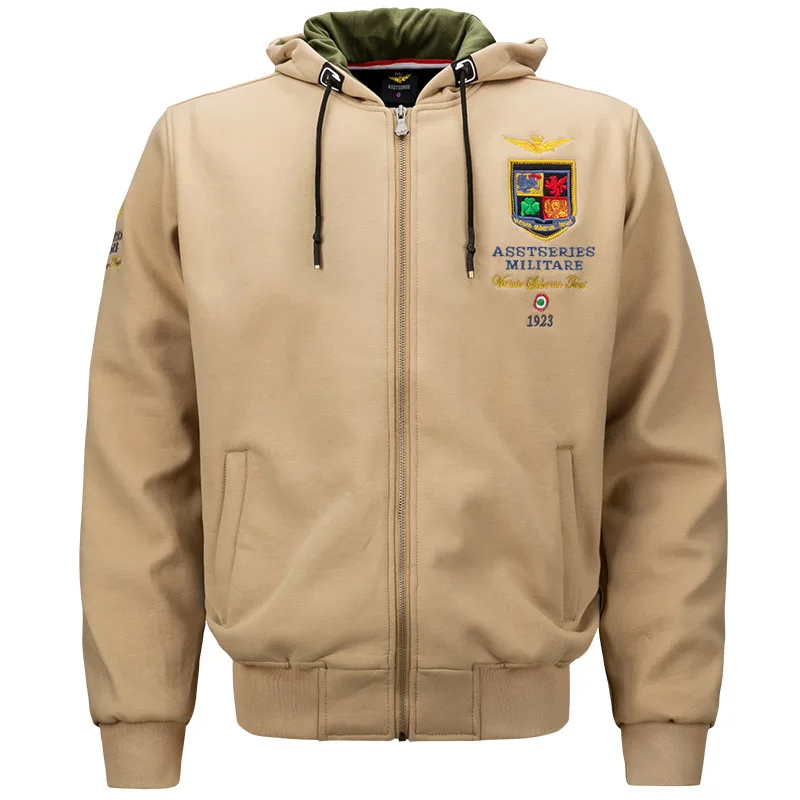 Men Military Jackets Embroidery Hoodies Spring Air Forces One Warm