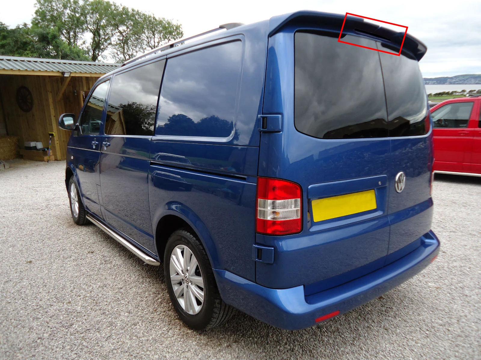 Excellent For VW T5 Transporter Barn Door Red LED High Level Brake Stop Light Black Lens L+R 31