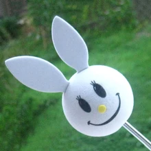 Большие уши белый кролик улыбающееся лицо восхитительный милый мультфильм антенна Шар Воздушный Топпер украшение автомобиля Стайлинг украшение крыши