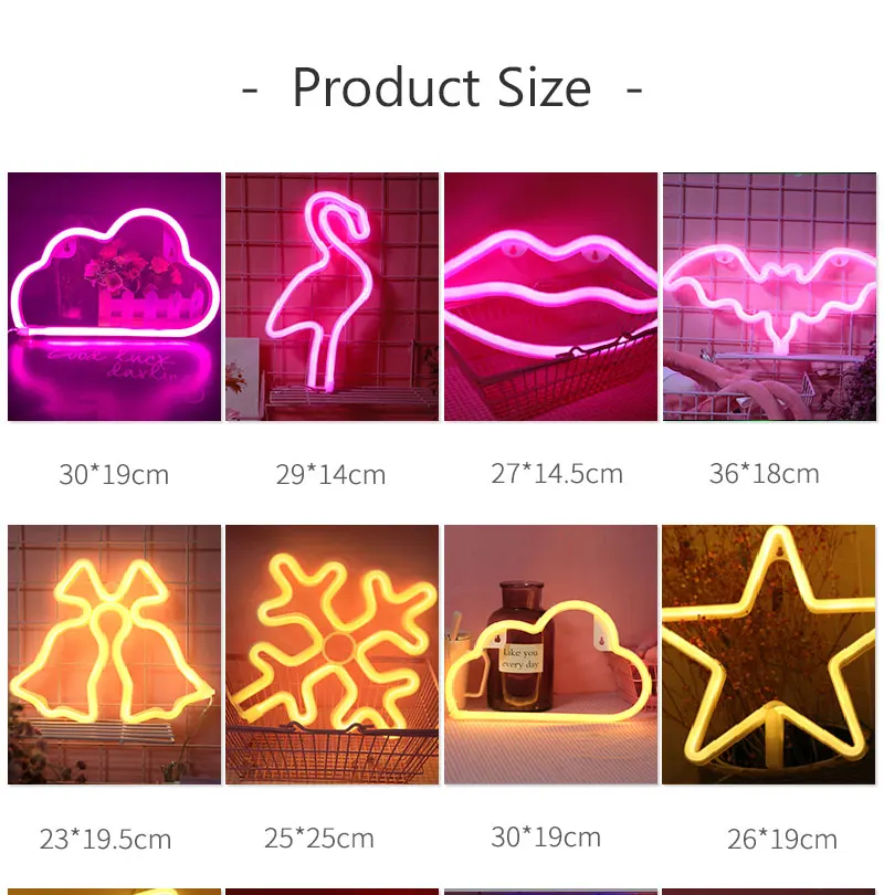 LED Home Neon Word Sign Neon Letters Light Art Decorative Lights Wall Decor for Kids Baby Room Christmas Wedding Party (2)