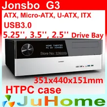 Розничная коробка, бесплатный подарок 12 см вентилятор, HTPC чехол ATX, USB3.0, 3,5 ''HDD, ATX блок питания, Jonsbo G3, другие V2, V3+, V4, U1, U2, V6