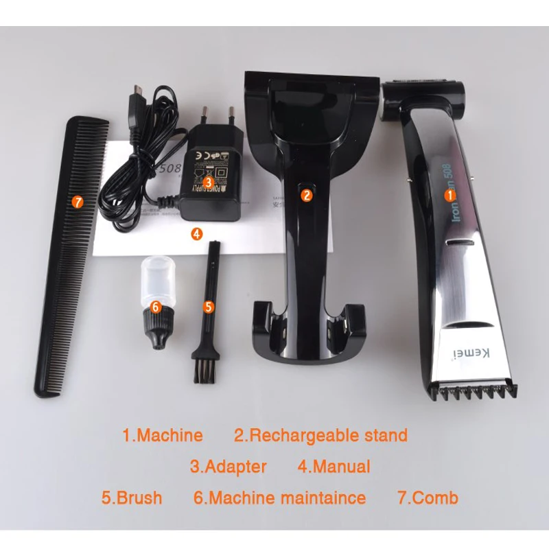 KEMEI 2 в 1 триммер для бороды машинка для стрижки волос Водонепроницаемая перезаряжаемая бритва машинка для стрижки волос для мужчин инструменты для стрижки волос
