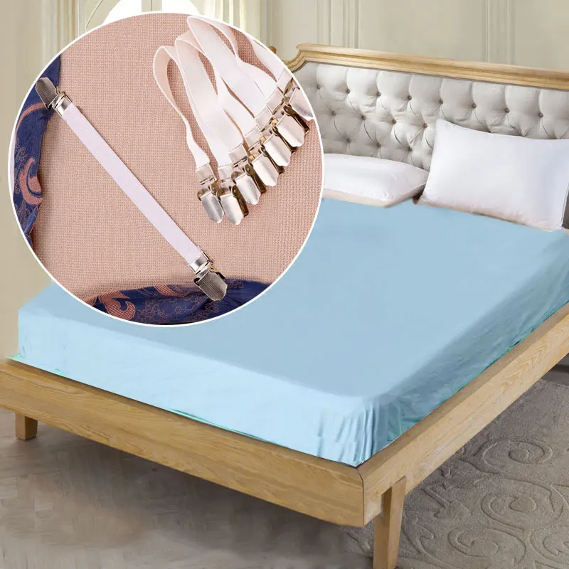 2017 New 4pcs Grippers Bed Sheet Fasteners Clip Cover Elastic Straps