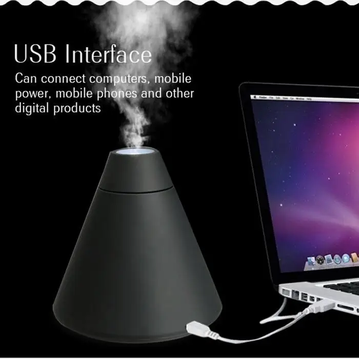 

High Quality comfort Humidifier USB Ultrasonicl Mist Humidifier Fashion Volcanic shaped colorful LED light