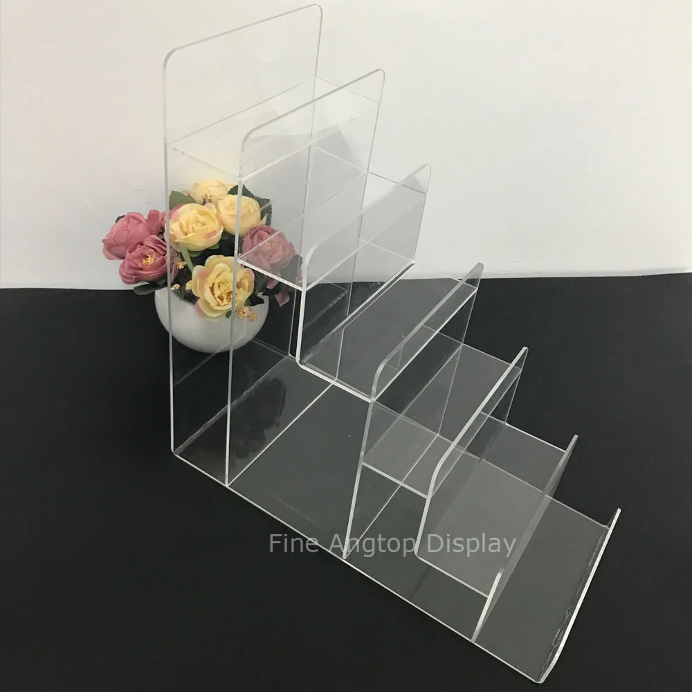 6 Layer Clear Acrylic Wallet Purse Mobile Phone Jewellery Display Stand Card Holder Rack Nail polish Cosmetic Display Shelf acrylic shoes display rack desk table medicine bottle exhibit shelf holder purse wallet support frame clear shoe stand