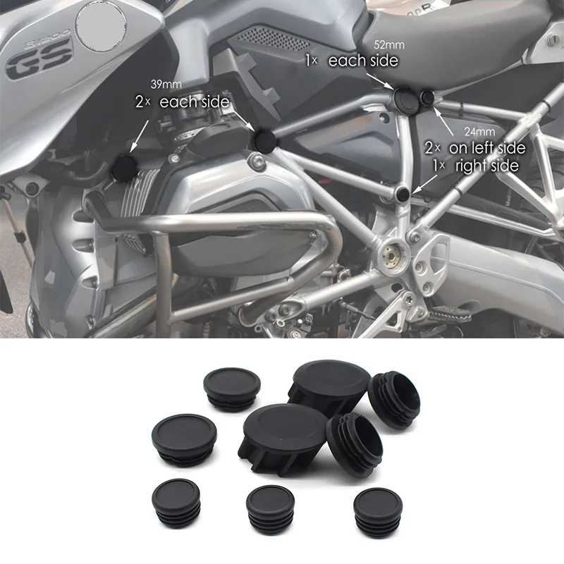 

For BMW R1200GS Adv R 1200 GS R1200 GS LC 9PCS Frame Hole Cover Caps Plug Decorative 2013 2014 2015 2016 2017 2018 Frame Cap Set