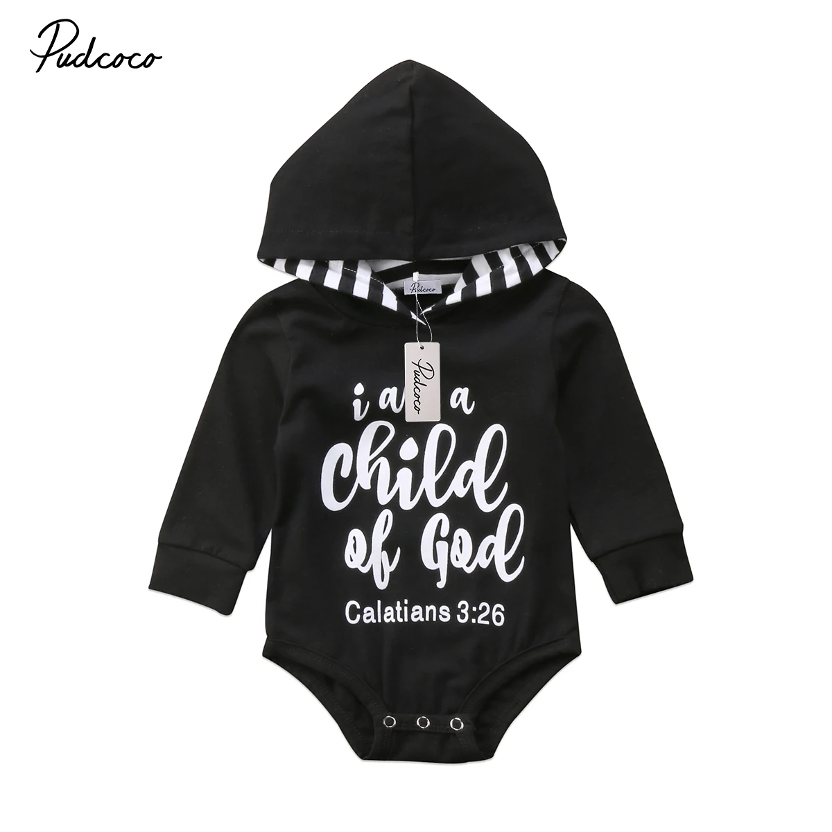 

Christmas Newborn Toddler Baby Boys Girls Striped Clothes Hooded Hoodies Jumpsuit Bodysuit Outfit 0-24M