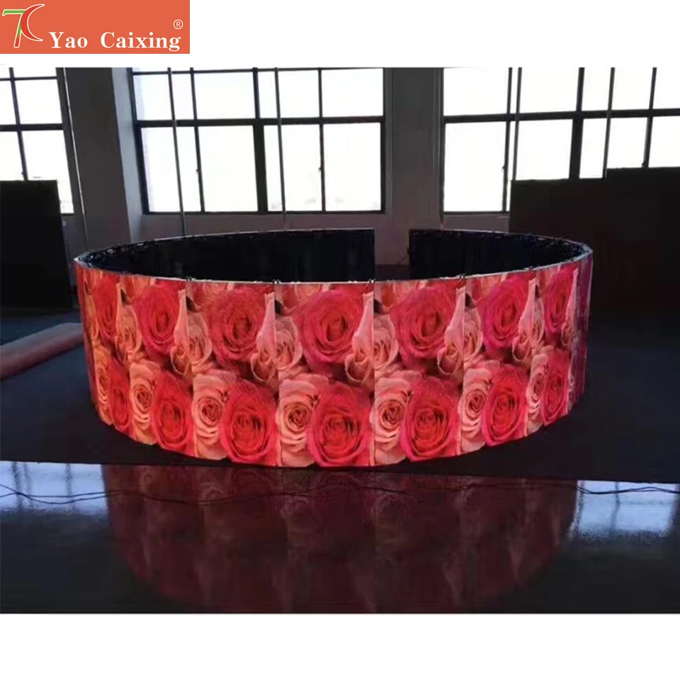 

Curve led screen P4.81 rgb indoor smd full color 500*1000mm die-casting aluminum rental cabinet led display dot matrix screen