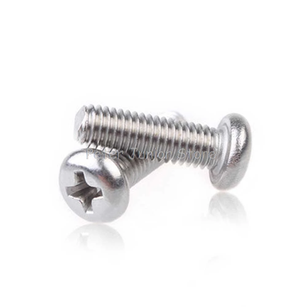 

50Pcs 304 Stainless Steel M2 M2.5 M3 M4 Cross Recessed Pan Head Screws Phillips Screws GMN