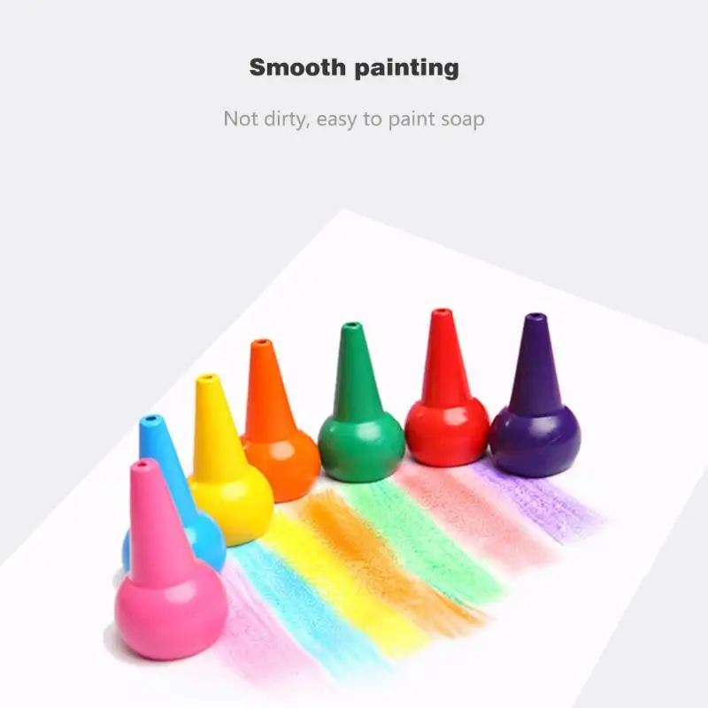 12pcs Non-toxic Children Safety Color Crayons Baby 3D Finger Art Supplies Crayon Set for Children Babies