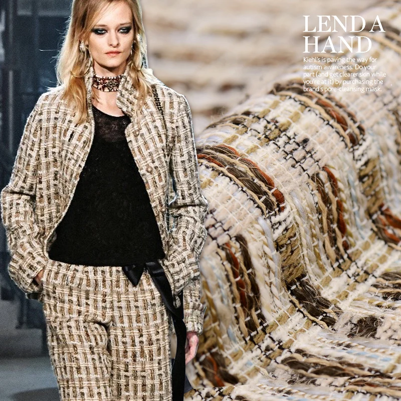 Wool tweed fabric autumn and winter clothing fabrics 516grams per