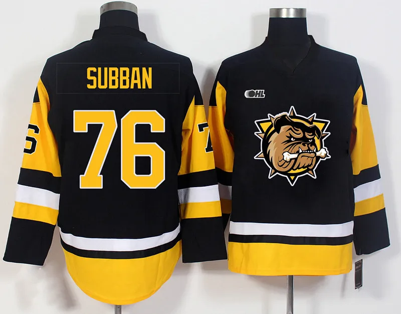 

76 P.K. Subban Hamilton Bulldogs 2016/2017 Game MEN'S Hockey Jersey Embroidery Stitched Customize any number and name