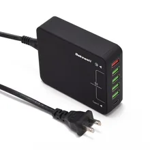 Бэйквэлл 5-Порты и разъёмы USB/USB-C стены Зарядное устройство QC 3.0, тип-C для iPhone 7 Samsung S8 LG V10 HTC Планшеты