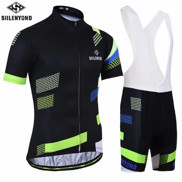 Jersey and bib Pants Siilenyond Pro комплект для велоспорта, Мужская одежда для горного велосипеда, одежда для велоспорта - Цвет: Jersey and bib Pants