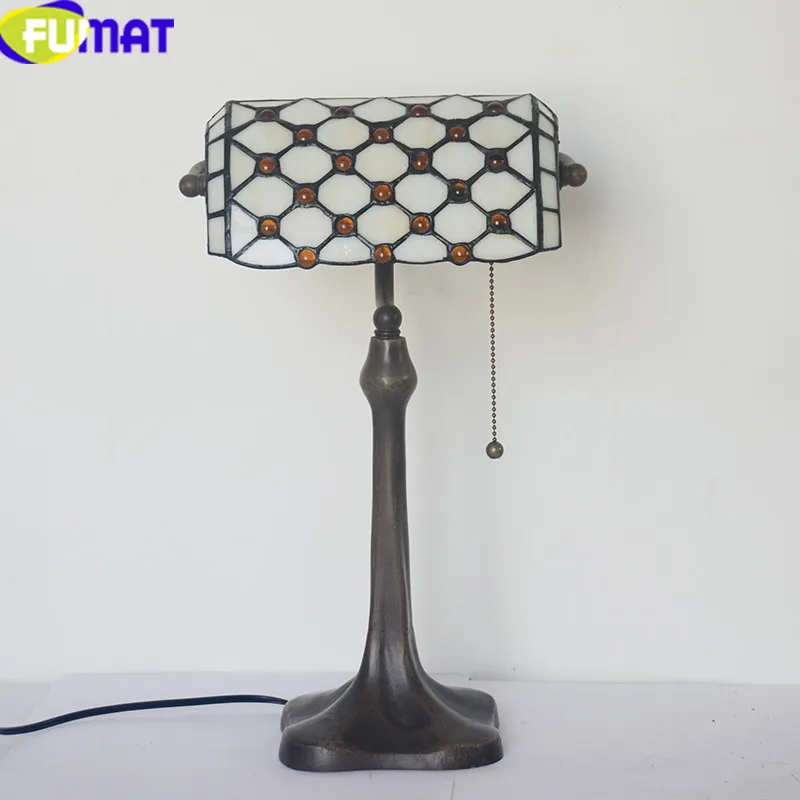 Настольная лампа FUMAT Tiffany в винтажном стиле с витражным стеклом прикроватный