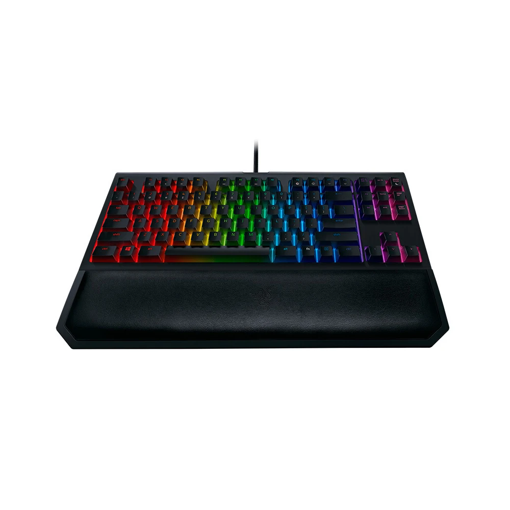 Механическая игровая клавиатура razer BlackWidow Tournament Edition Chroma V2, RGB подсветка 87 клавиш, эргономичная желтая клавиатура с переключателем