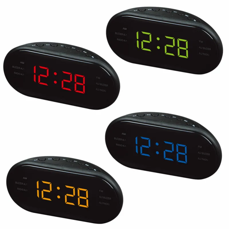 

AM/FM LED Clock Radio Electronic Desktop Alarm Clock Digital Table Clocks Snooze Function