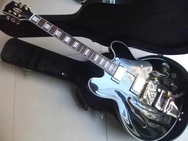 Free Hardcase 1959 Jazz Electric Guitar ES 355 With Bigsby In Black Free Shipping 101015 Free Hardcase 1959 Jazz Electric Guitar ES 355 With Bigsby In Black Free Shipping 101015