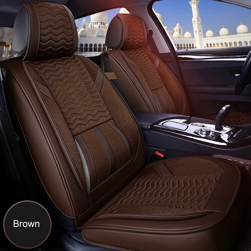 9PCS 5 Seat Universal Car Seat Covers Fixed Lumbar Support Automobile Seat Cover For Four