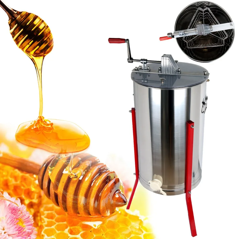 (Ship from EU) Three 3 Frame Manual Honey Extractor Beekeeping