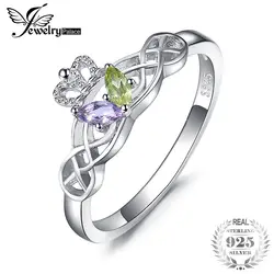 JewelryPalace бабочка Claddagh Подлинная перидот аметист кольцо 925 пробы серебро для Для женщин Подарки Новая горячая распродажа