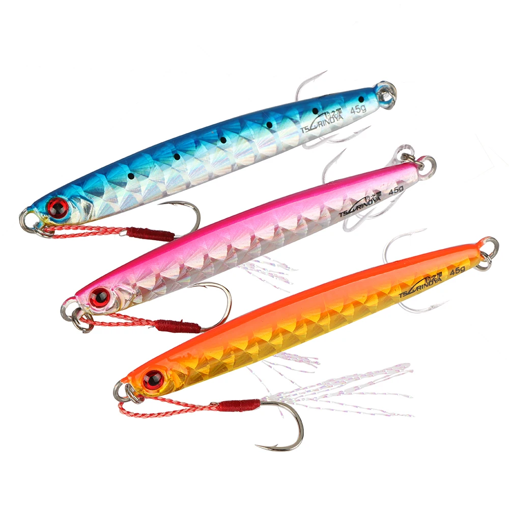 Trulinoya 3piece/lot Metal Jig Fishing Lure Artificial Bait Saltwater
