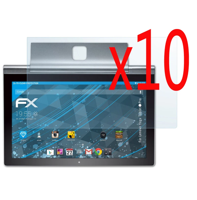 

10x Clear Films + 10x Clean Cloth , LCD Screen Protector Films Protective Film Guards For Lenovo Yoga Tablet 2 Pro 1380F 13.3"